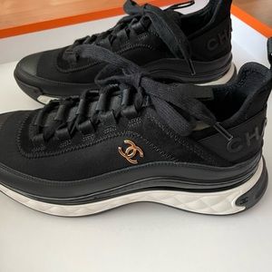 Chanel black sneakers size 38